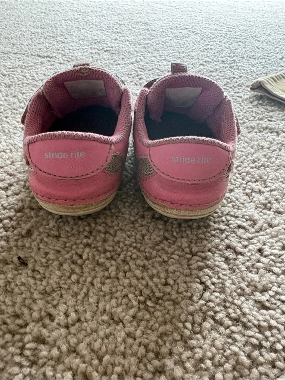 Stride Rite Toddler Sneakers in Pink and Beige